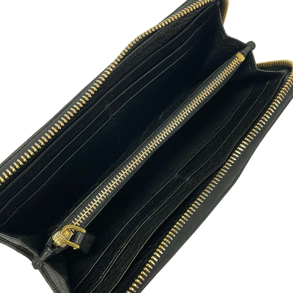 Prada Wallet Black L-shaped Zipper Leather — view 3