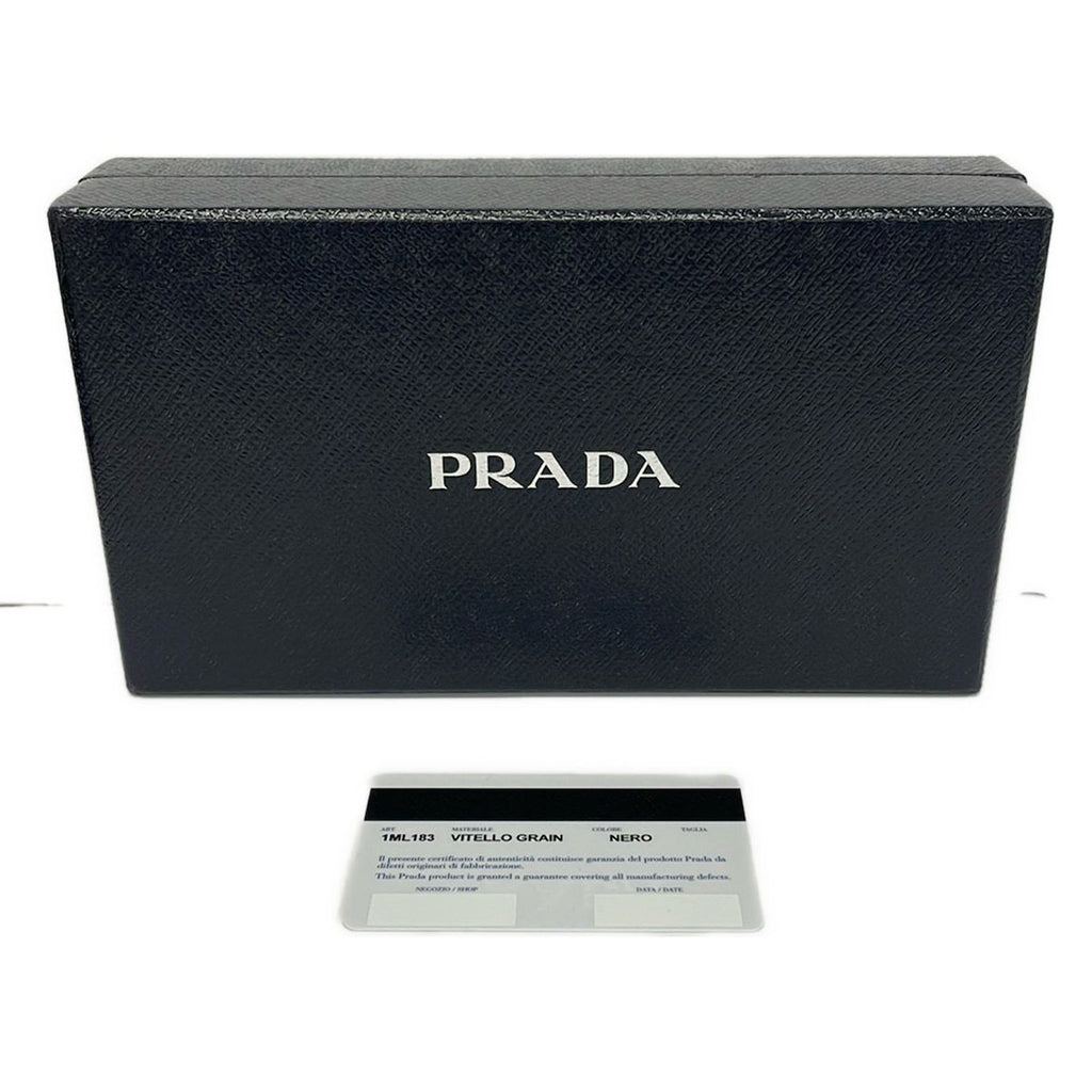 Prada Wallet Black L-shaped Zipper Leather — view 7