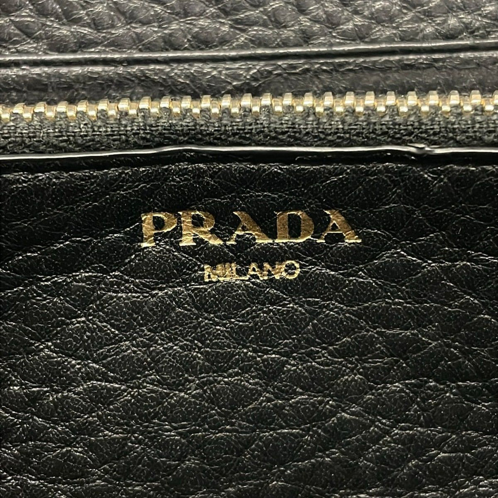 Prada Wallet Black L-shaped Zipper Leather — view 6