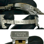 Hermes Clipper Stainless Steel Quartz Watch Wristwatch Silver Gold — view 3