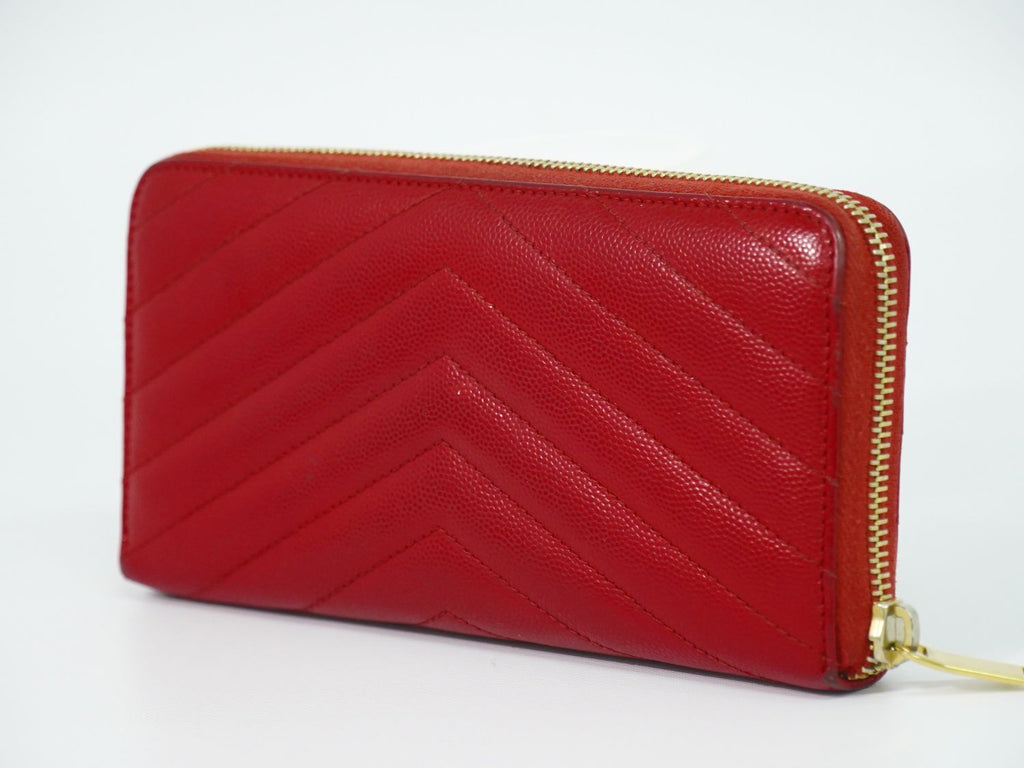 Saint Laurent YSL Cassandra Stitch Leather Zip Around Wallet — view 2