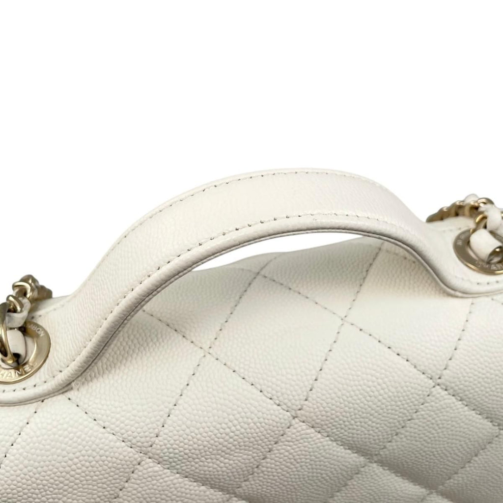 Chanel Shoulder Bag Business Affinity Chain Quilted Caviar Leather CC Logo — view 8