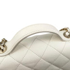 Chanel Shoulder Bag Business Affinity Chain Quilted Caviar Leather CC Logo — view 8