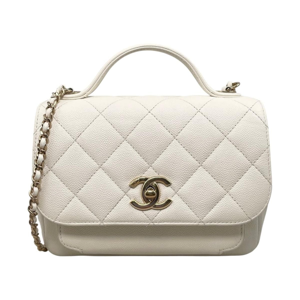 Chanel Shoulder Bag Business Affinity Chain Quilted Caviar Leather CC Logo