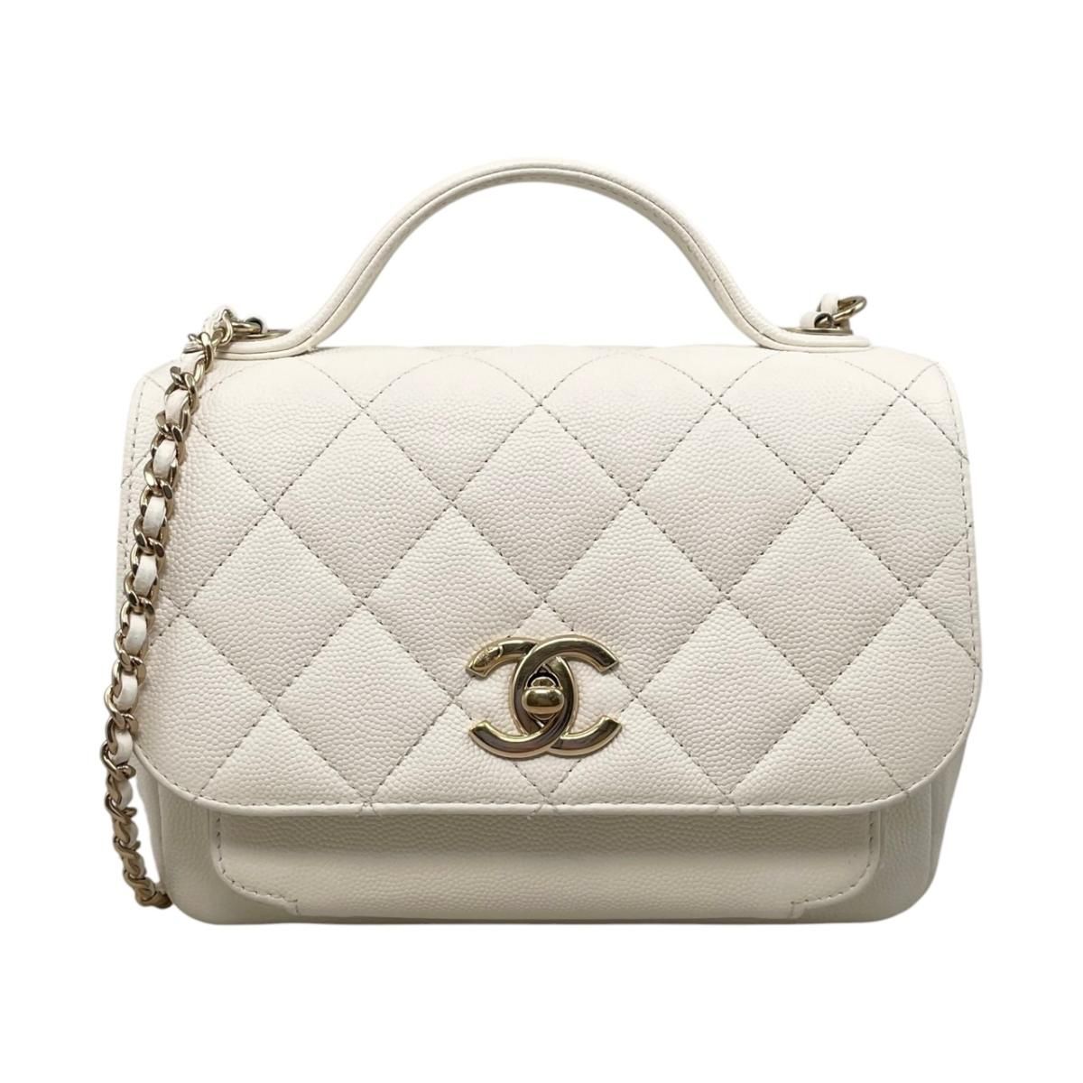 Chanel Shoulder Bag Business Affinity Chain Quilted Caviar Leather CC Logo
