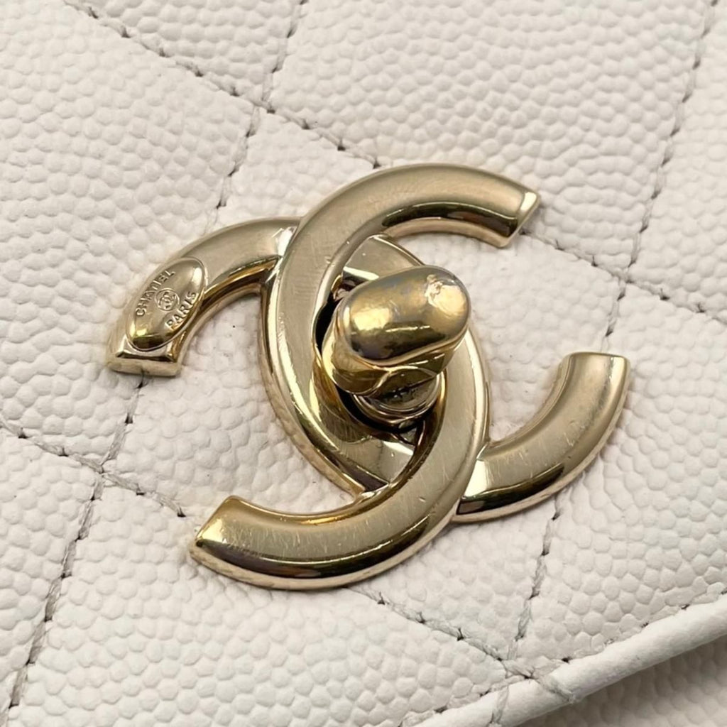 Chanel Shoulder Bag Business Affinity Chain Quilted Caviar Leather CC Logo — view 9