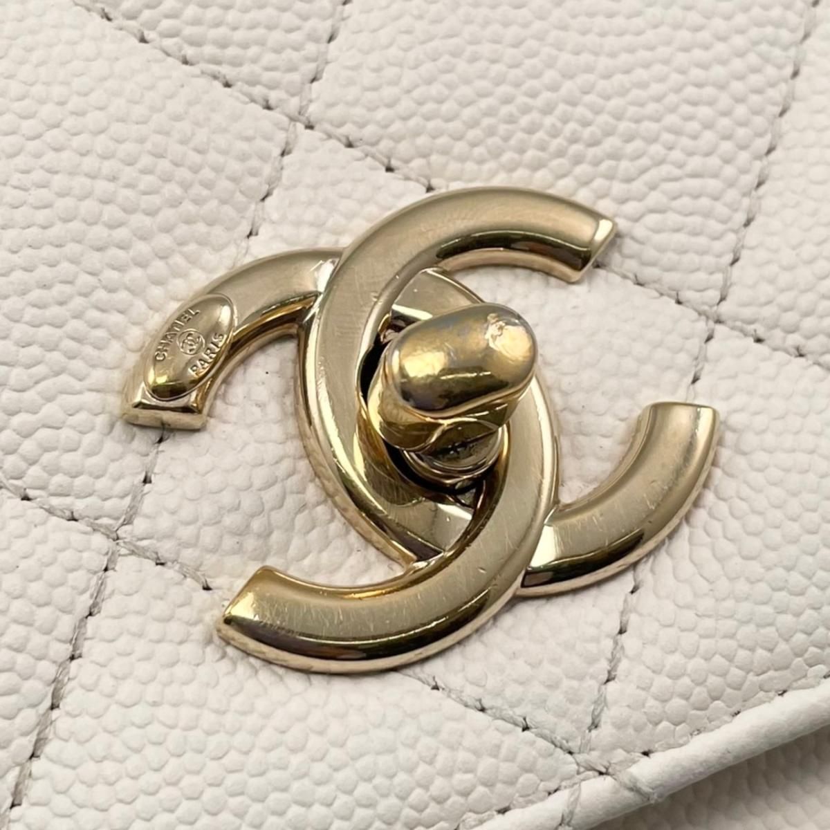 Chanel Shoulder Bag Business Affinity Chain Quilted Caviar Leather CC Logo — view 9
