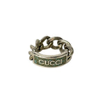 Gucci Ring Silver Light Blue Mosaic Chain