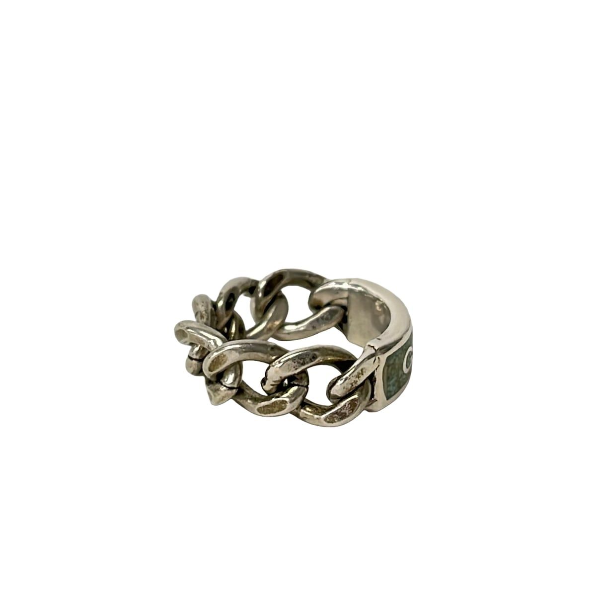 Gucci Ring Silver Light Blue Mosaic Chain — view 2