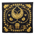 Hermes Carre 90 les Cavaliers D'or Yellow Gold Knight Scarf Black Silk