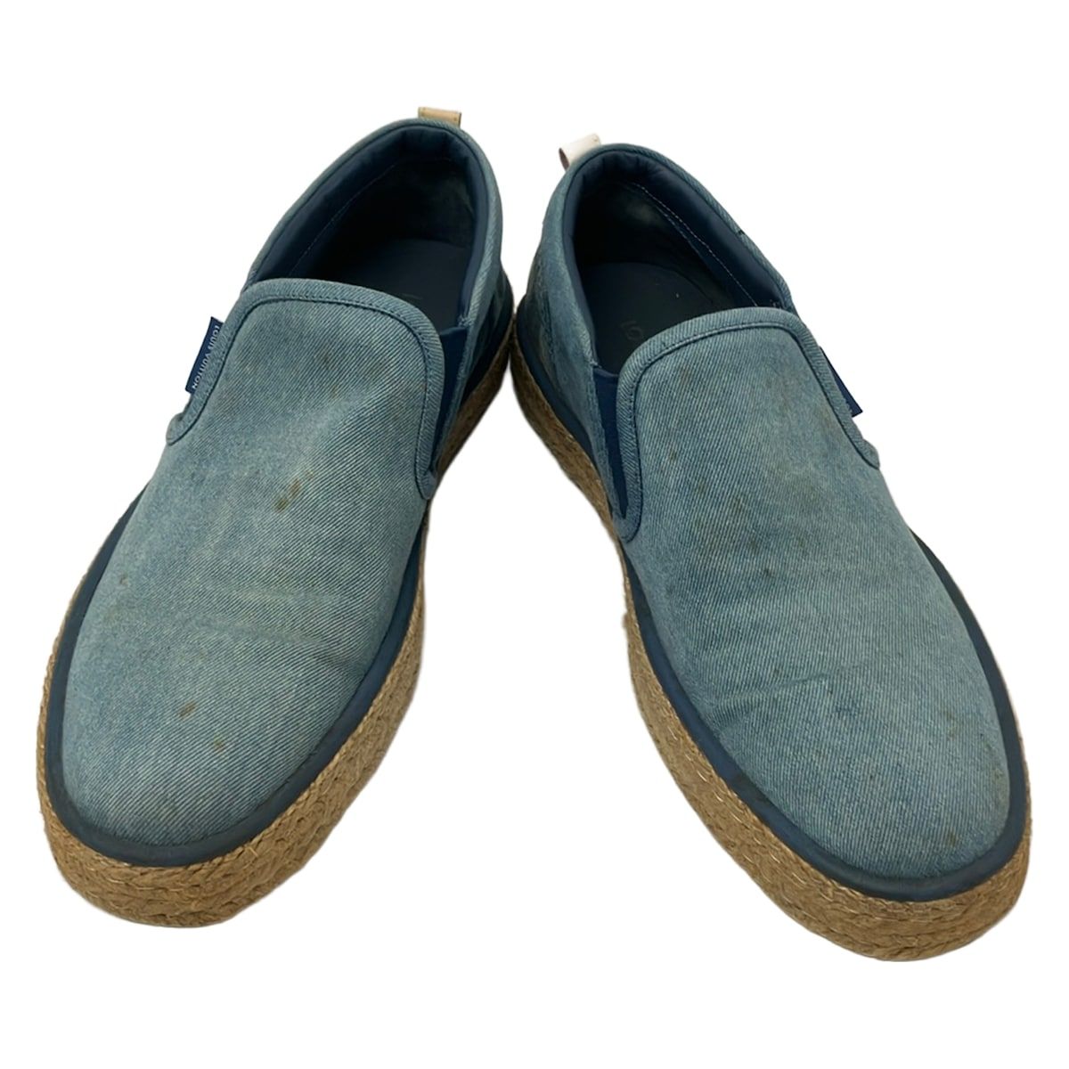 Louis Vuitton Slip Ons 7 Light Blue Damier Pattern Slipper — view 2