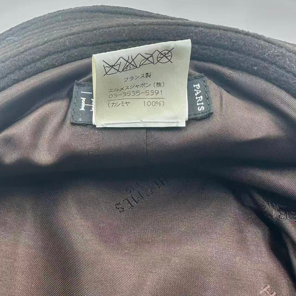 Hermes Vintage Bucket Hat Cashmere 58 Brown — view 7