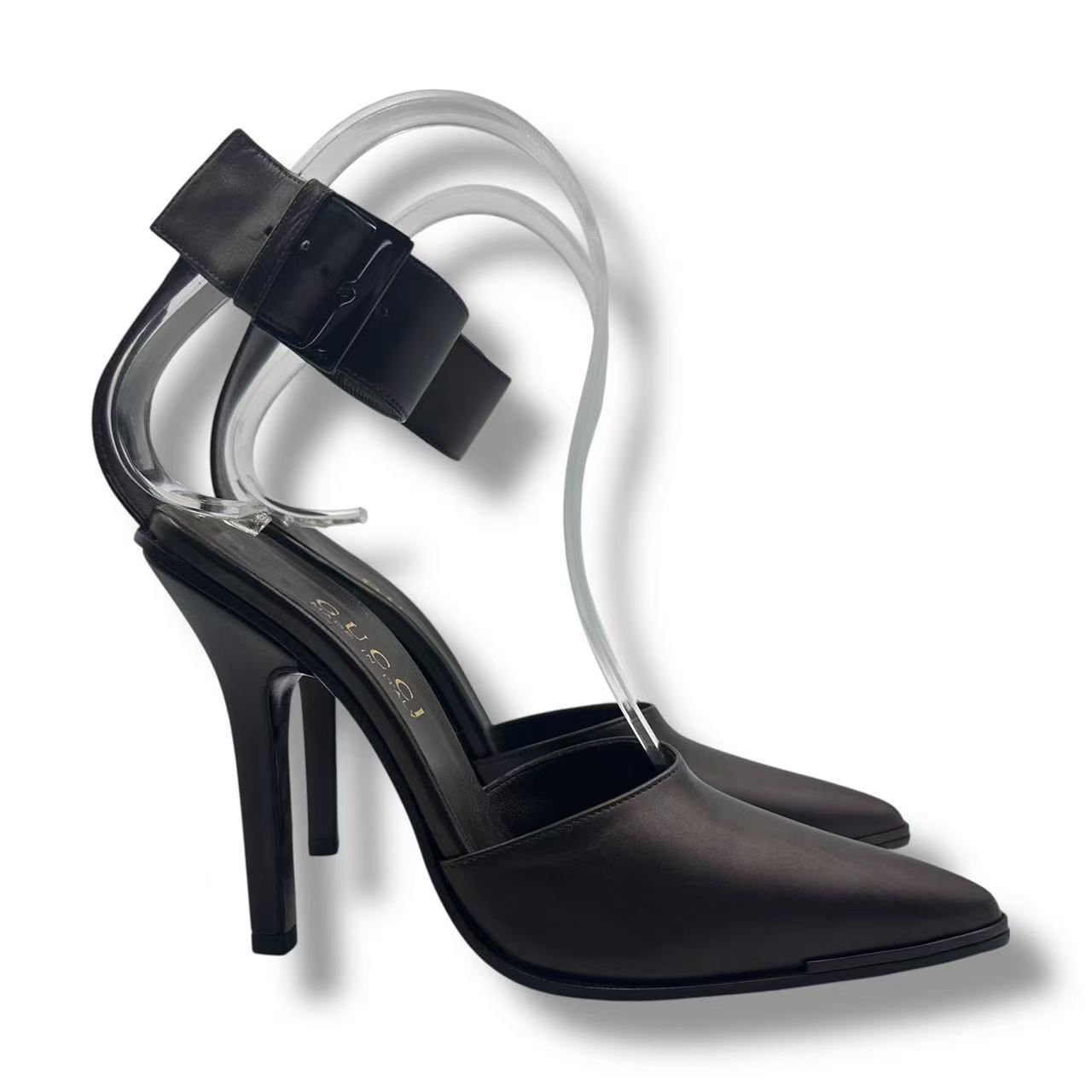 Gucci High Heels Sandal Logo Leather Brown — view 4