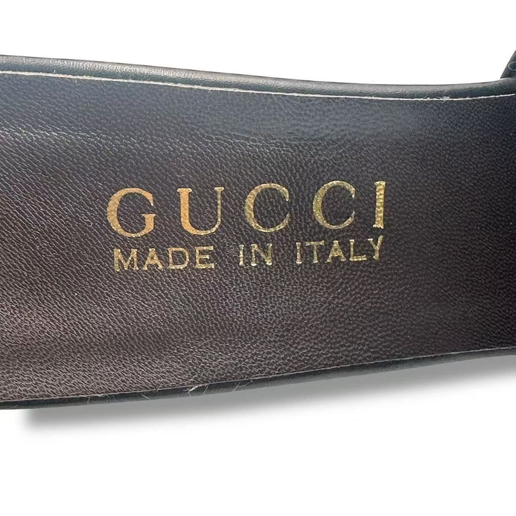 Gucci High Heels Sandal Logo Leather Brown — view 9