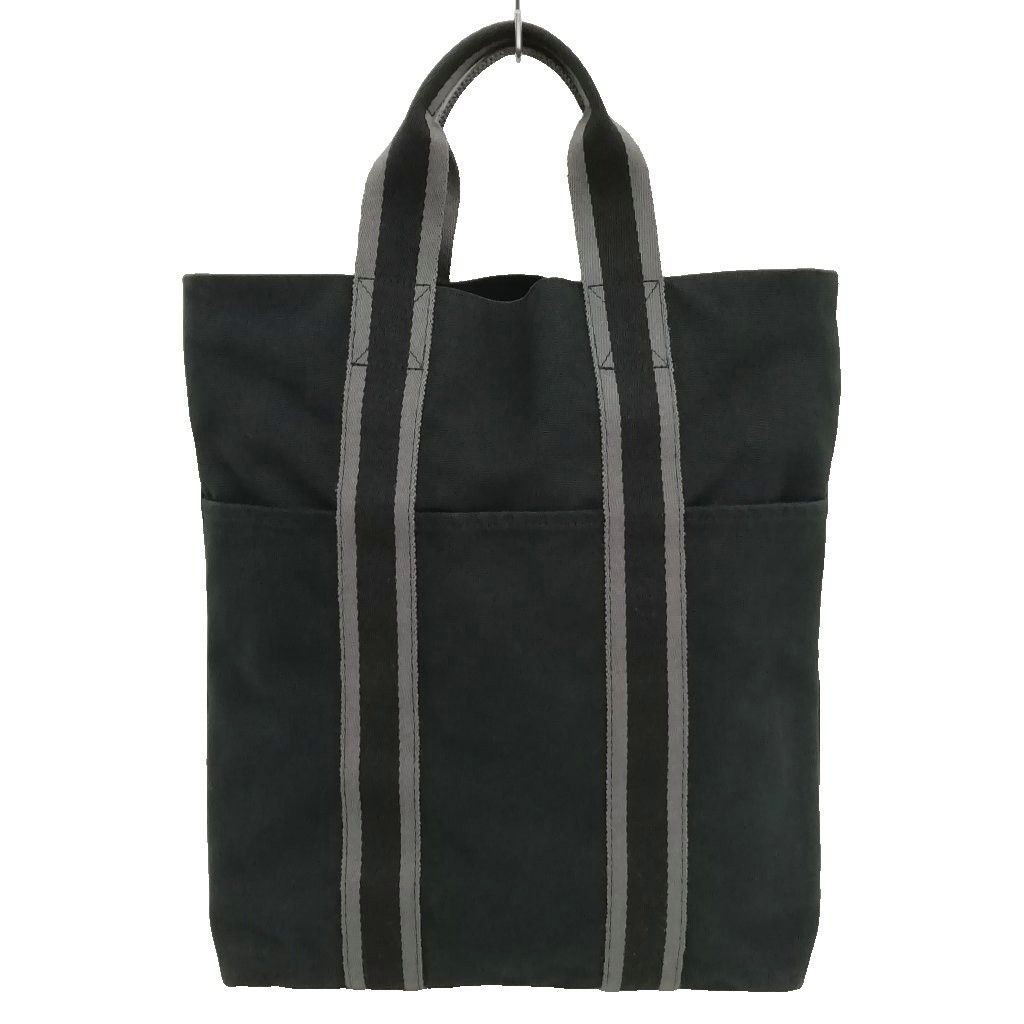 Hermes Fourre Tout Cabas Tote MM Canvas Black Gray