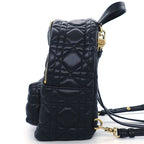 Dior Backpack Cannage Mini Black Lambskin Gold — view 3