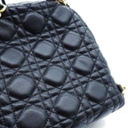 Dior Backpack Cannage Mini Black Lambskin Gold — view 8