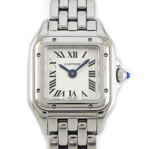 Cartier Watch Panthère Mini Square Silver Dial Roman Index SS Quartz Analog