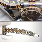 Rolex Watch Datejust Roulett Black Dial Roman Index Date 18k Pink Gold SS — view 7