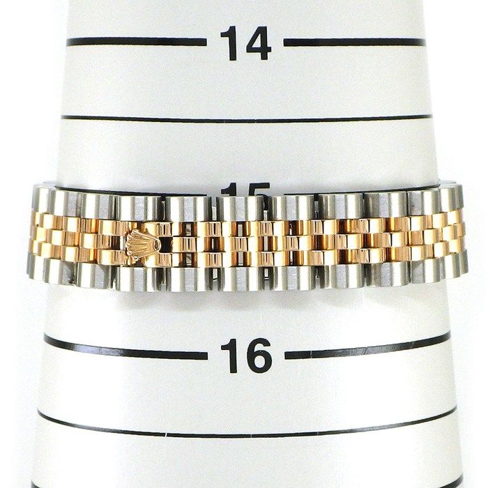Rolex Watch Datejust Roulett Black Dial Roman Index Date 18k Pink Gold SS — view 9