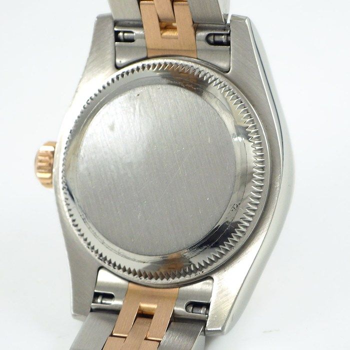 Rolex Watch Datejust Roulett Black Dial Roman Index Date 18k Pink Gold SS — view 4