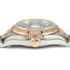 Rolex Watch Datejust Roulett Black Dial Roman Index Date 18k Pink Gold SS — view 2
