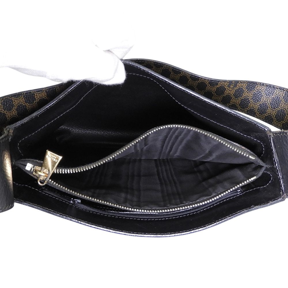 Celine Macadam Pattern Shoulder Bag Brown — view 5