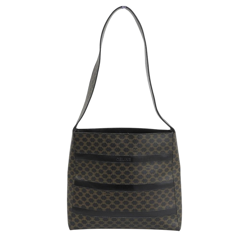 Celine Macadam Pattern Shoulder Bag Brown