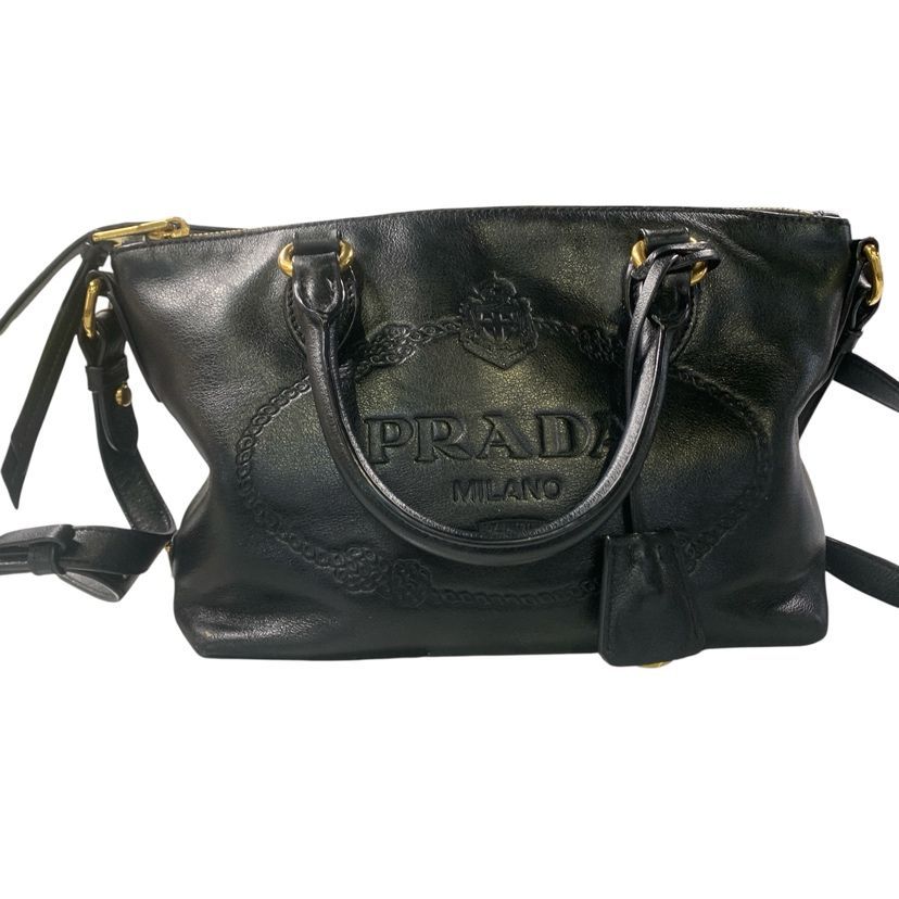 Prada 2-Way Handbag Leather Nero