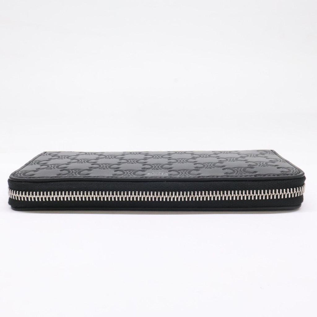 Celine Large Zip Wallet Triomphe Embossed Calfskin — view 5