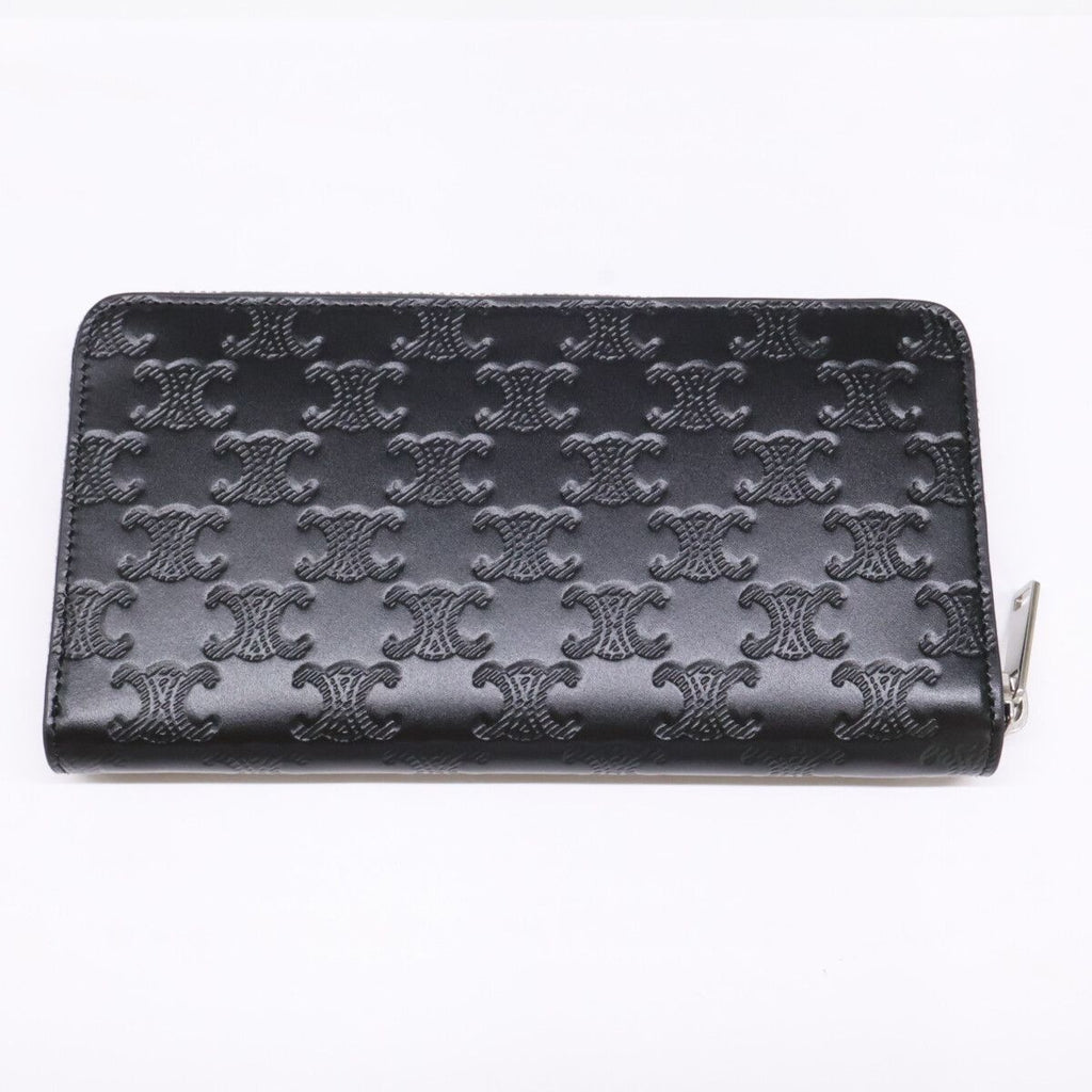 Celine Large Zip Wallet Triomphe Embossed Calfskin — view 6