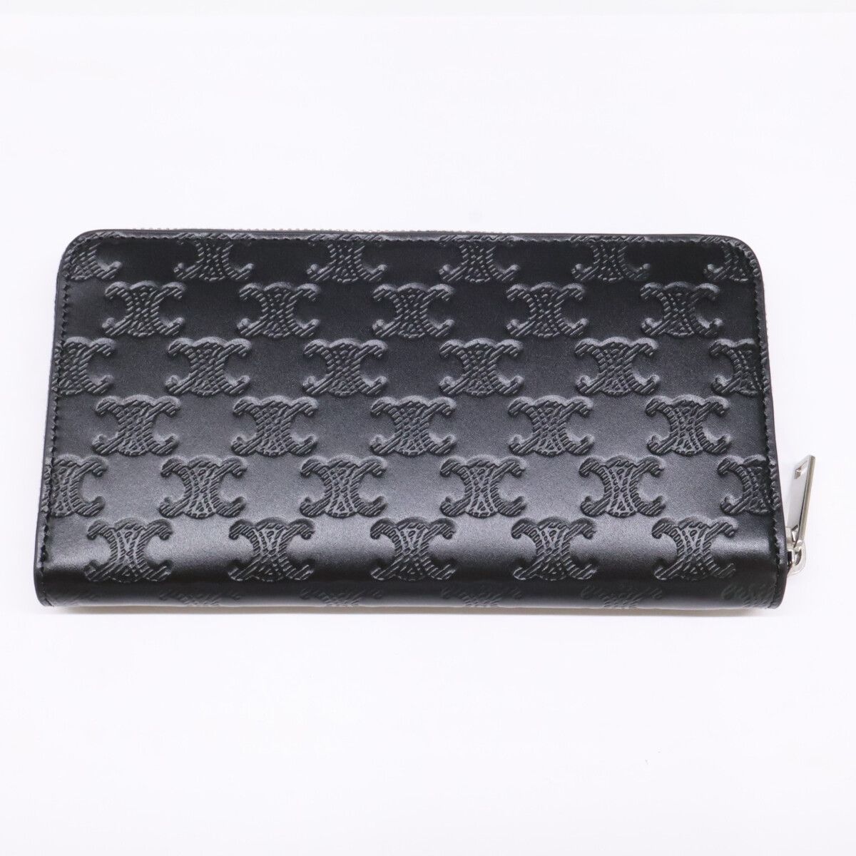 Celine Large Zip Wallet Triomphe Embossed Calfskin — view 6