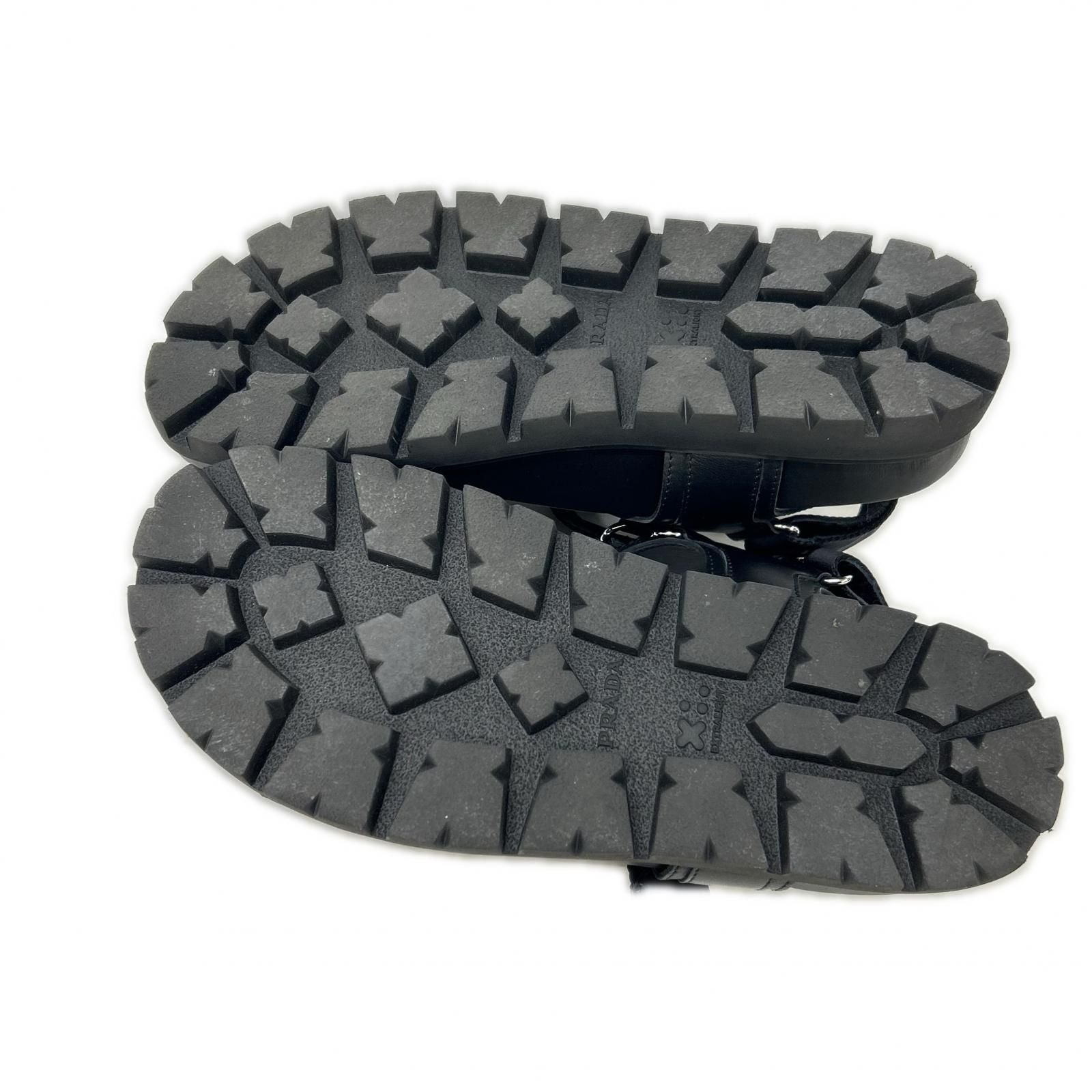 Prada Leather Nylon Buckle Strap Sandals — view 6