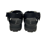 Prada Leather Nylon Buckle Strap Sandals — view 3