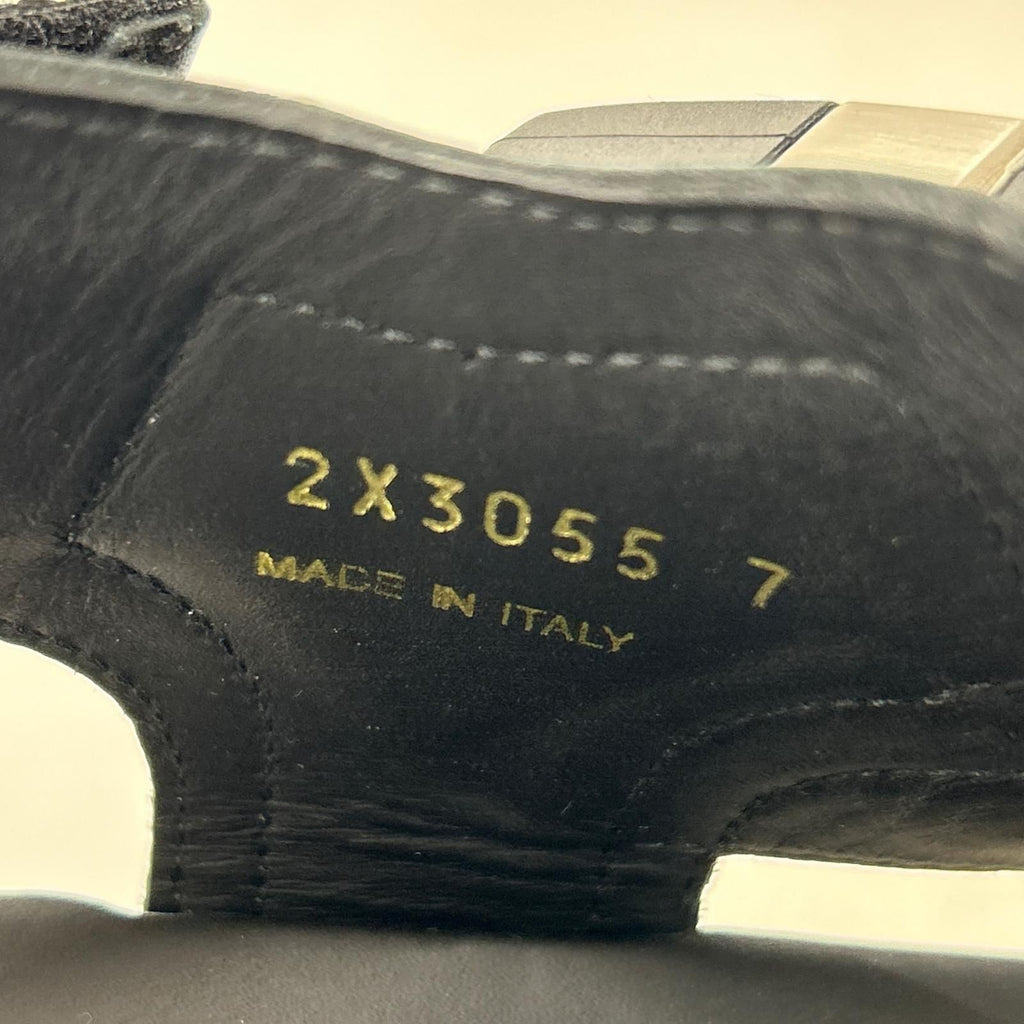 Prada Leather Nylon Buckle Strap Sandals — view 7