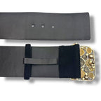 Chanel Gripoix Belt Rhinestone Suede Black — view 4