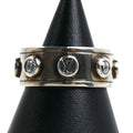 Louis Vuitton 925 Sterling Silver Ring LV Studded