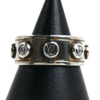 Louis Vuitton 925 Sterling Silver Ring LV Studded