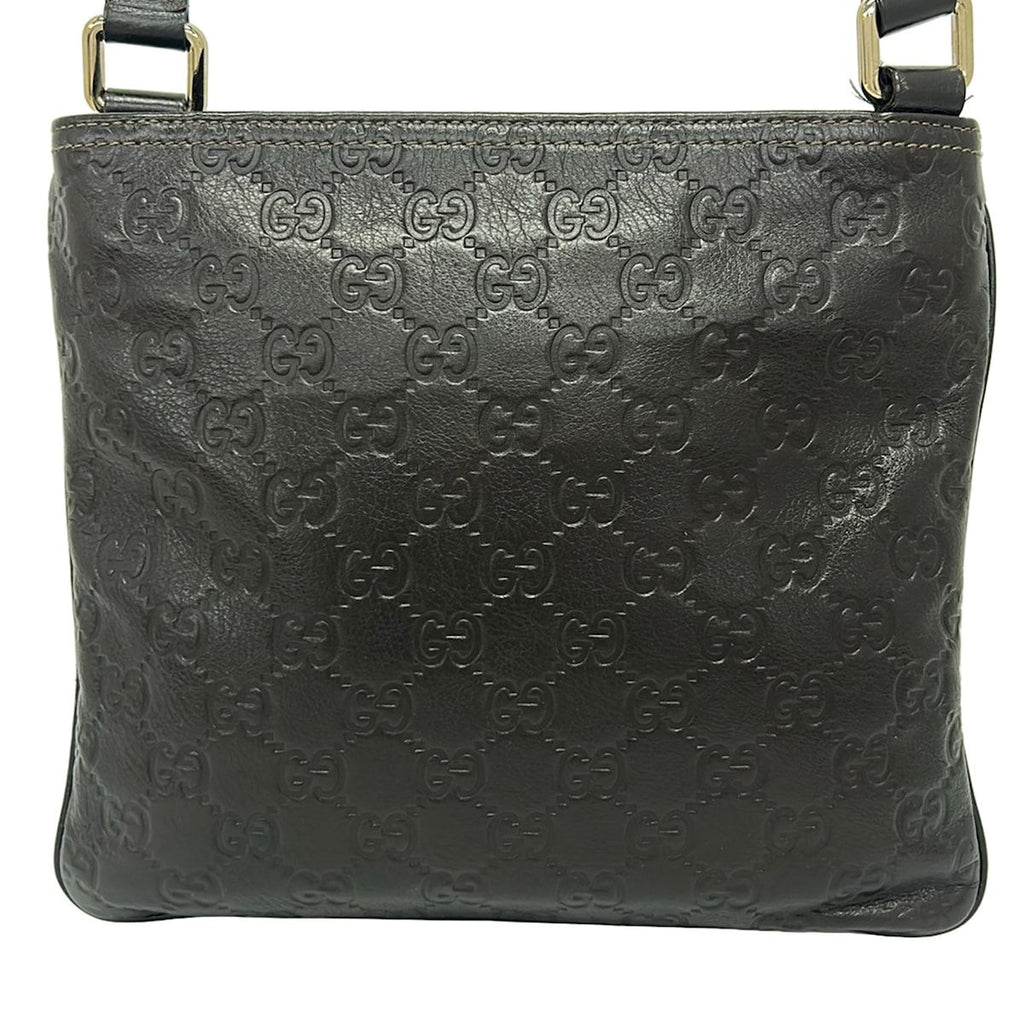 Gucci Shoulder Bag Guccissima Line Dark Brown Leather — view 3