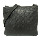 Gucci Shoulder Bag Guccissima Line Dark Brown Leather