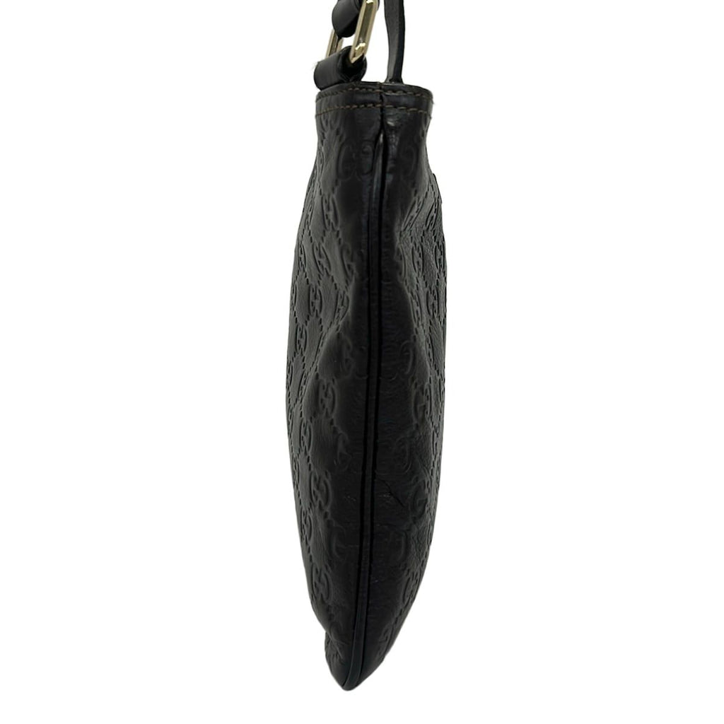 Gucci Shoulder Bag Guccissima Line Dark Brown Leather — view 4