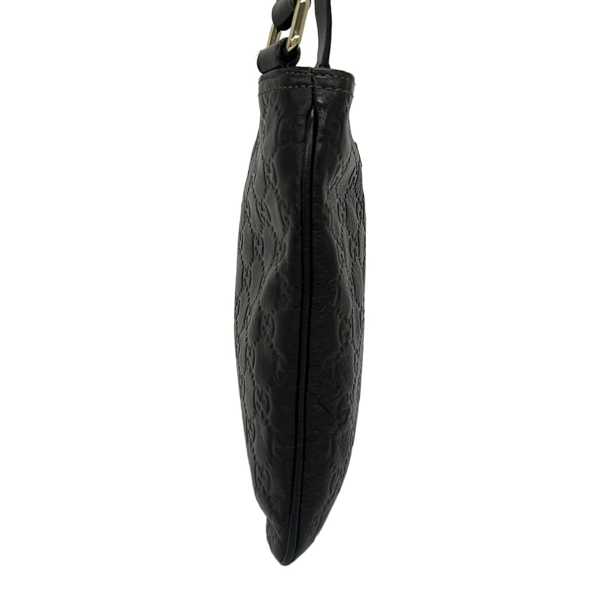 Gucci Shoulder Bag Guccissima Line Dark Brown Leather — view 4