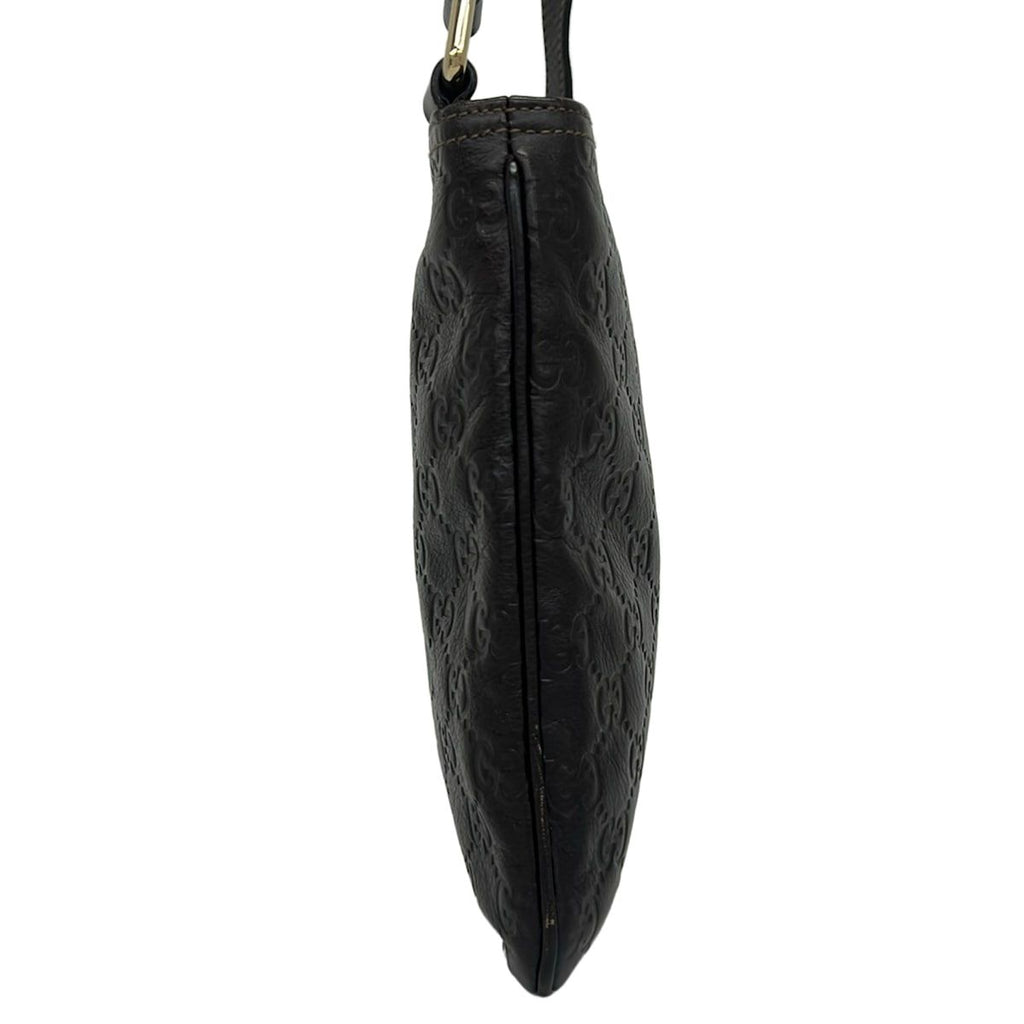 Gucci Shoulder Bag Guccissima Line Dark Brown Leather — view 2