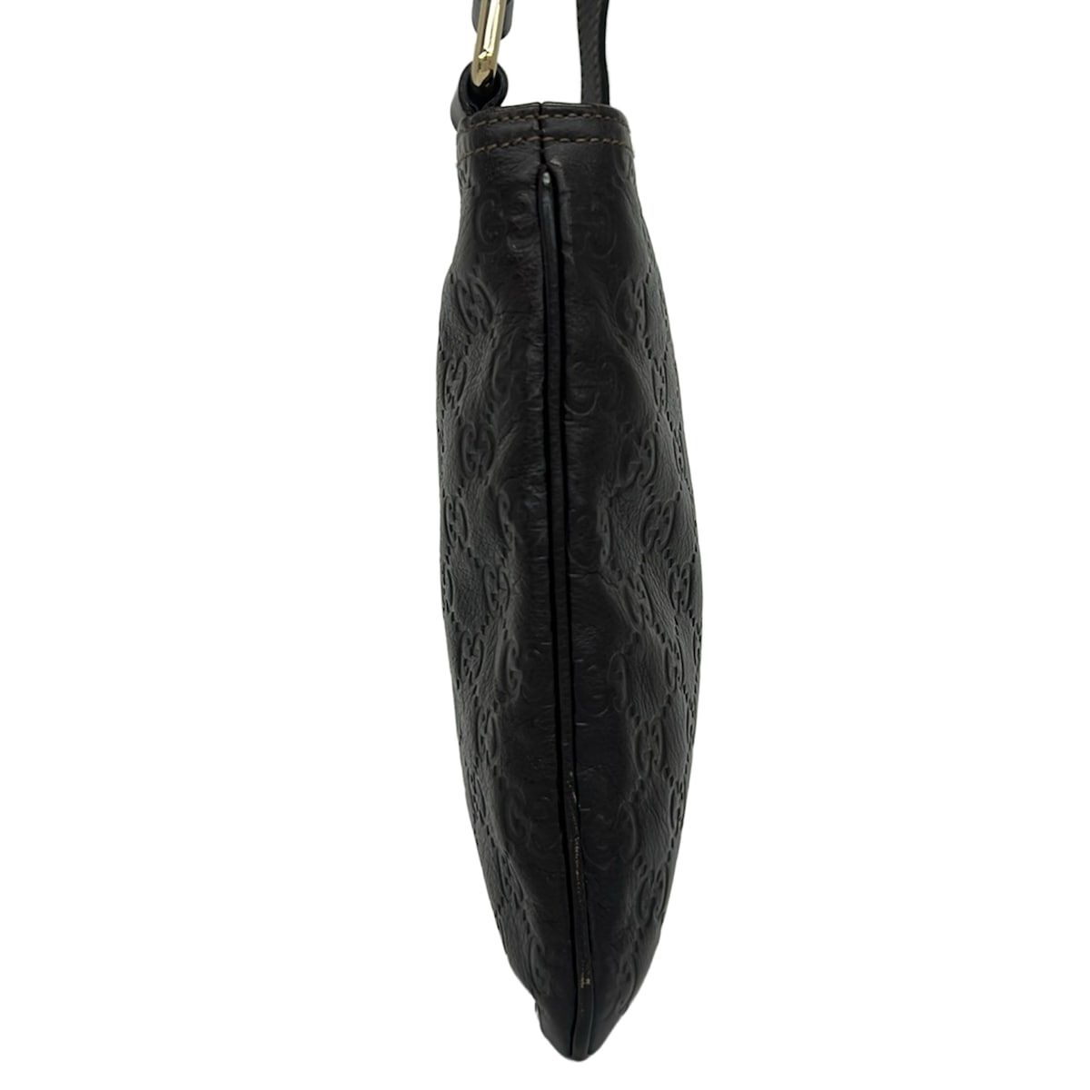 Gucci Shoulder Bag Guccissima Line Dark Brown Leather — view 2