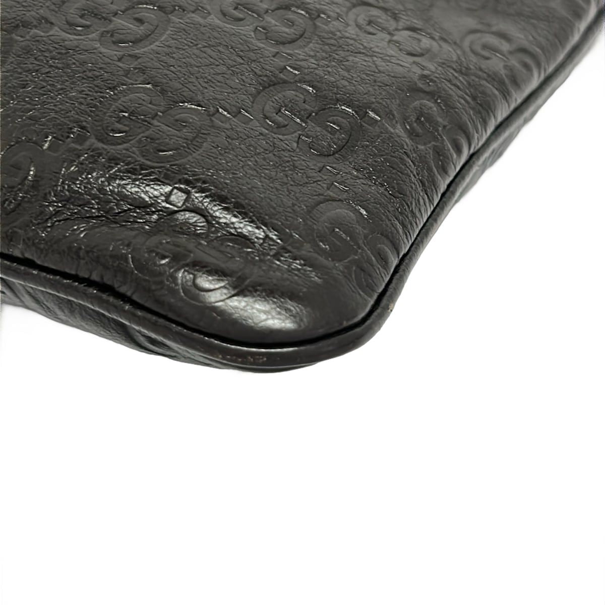 Gucci Shoulder Bag Guccissima Line Dark Brown Leather — view 6