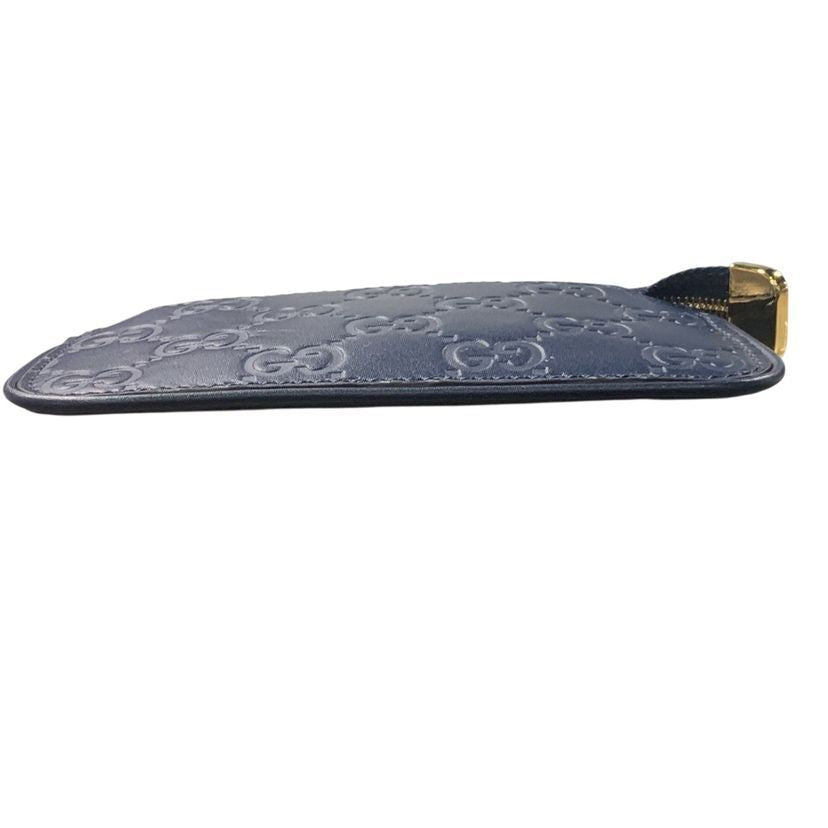 Gucci Guccissima Coin Case Key Navy GG Pattern — view 4