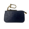 Gucci Guccissima Coin Case Key Navy GG Pattern