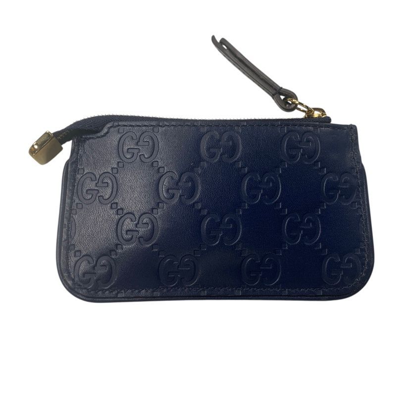 Gucci Guccissima Coin Case Key Navy GG Pattern — view 2