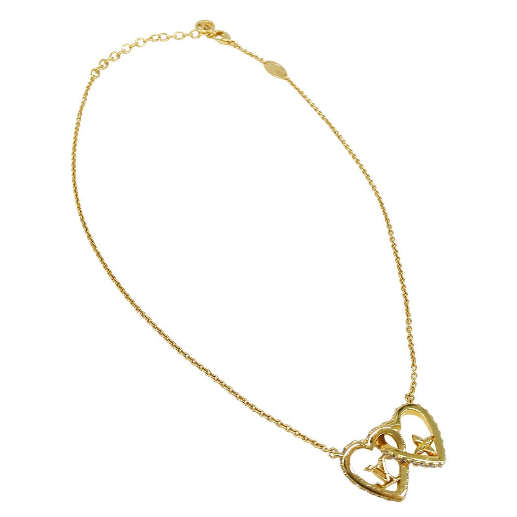 Louis Vuitton Necklace Rhinestone My LV Love Gold Logo — view 3