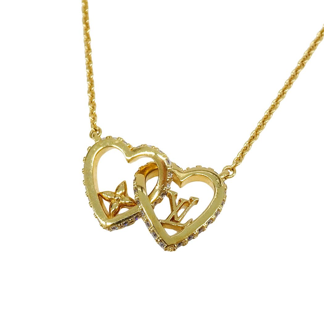 Louis Vuitton Necklace Rhinestone My LV Love Gold Logo